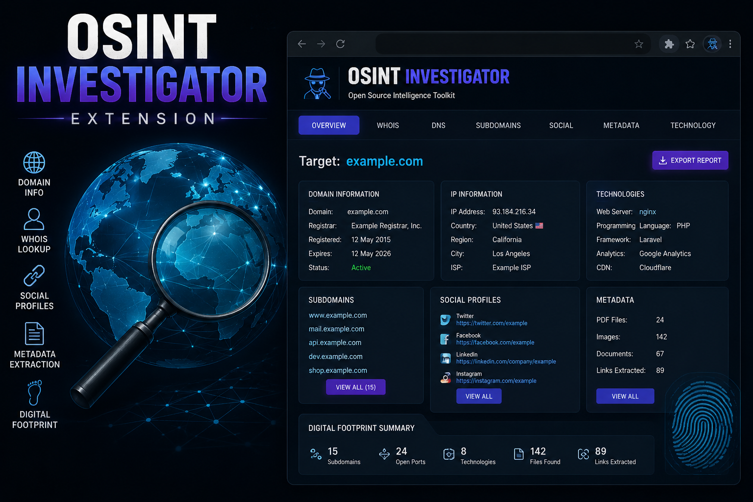 OSINT Investigator Extension